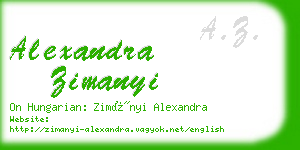 alexandra zimanyi business card
